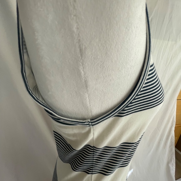 ROXY Beach Dress Maxi Navy Blue/White Striped Size M - Picture 6 of 11